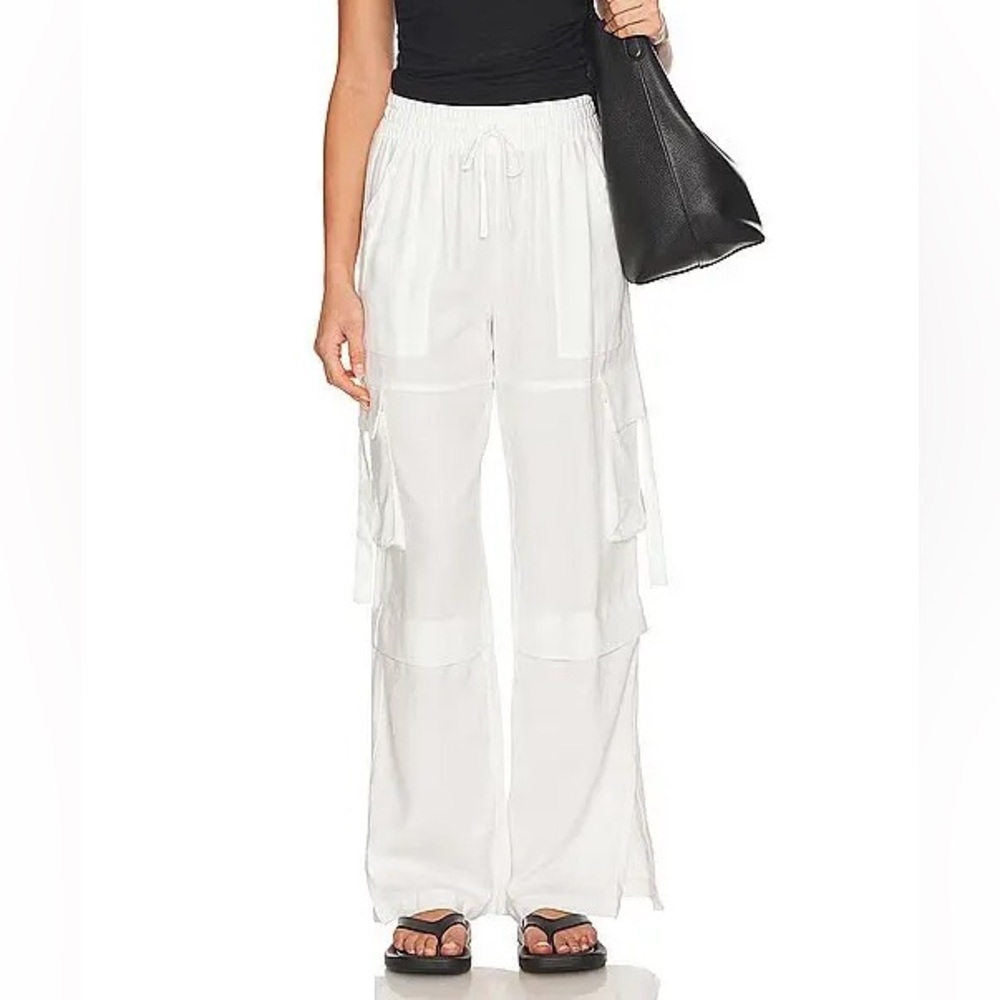 Beach Riot White Linen Gianna Pant